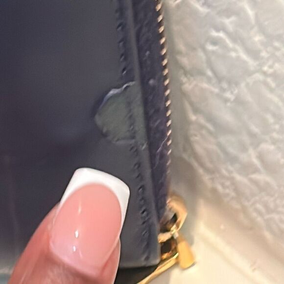 Fendi Zip Around Continental Long Wallet Dark Blue Leather Luxury Minimalist - Picture 4 of 14